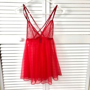 Red Victoria’s Secret Strappy Babydoll Lingerie